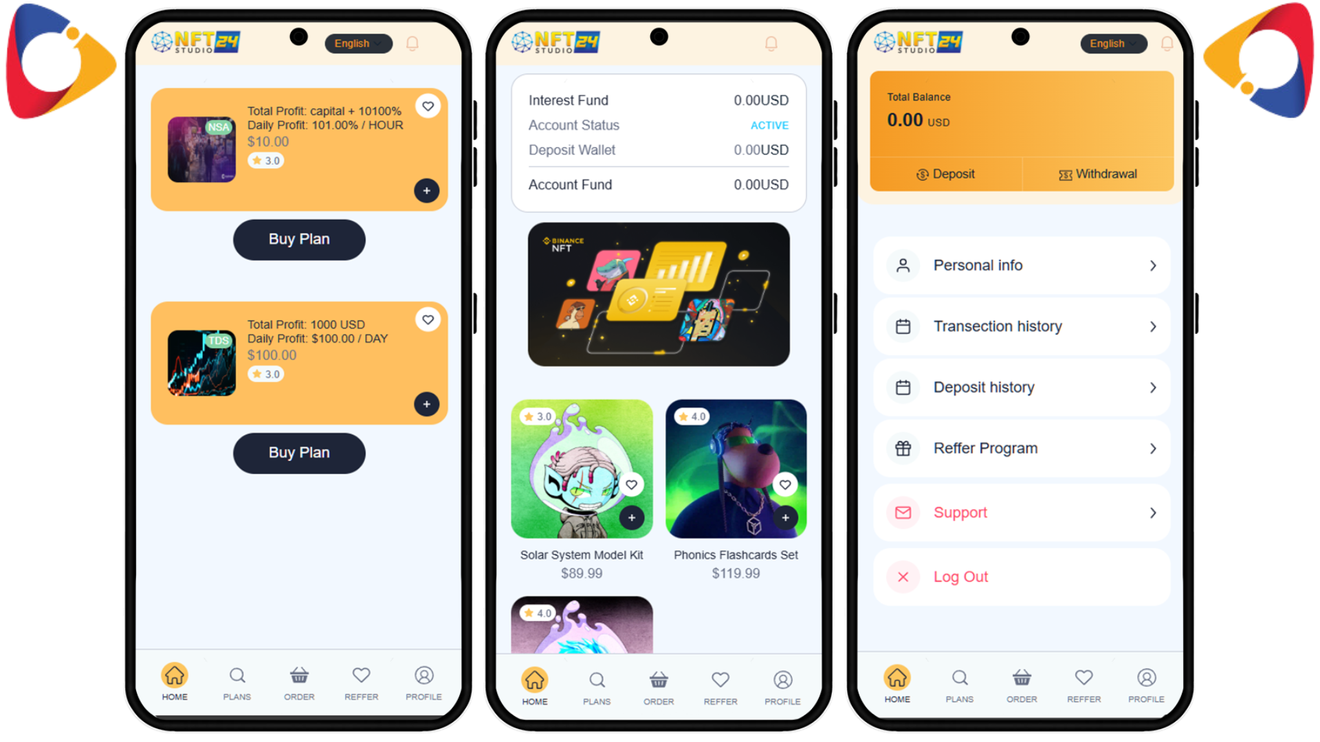 Hyip NFT24 Studio Investment Script Php