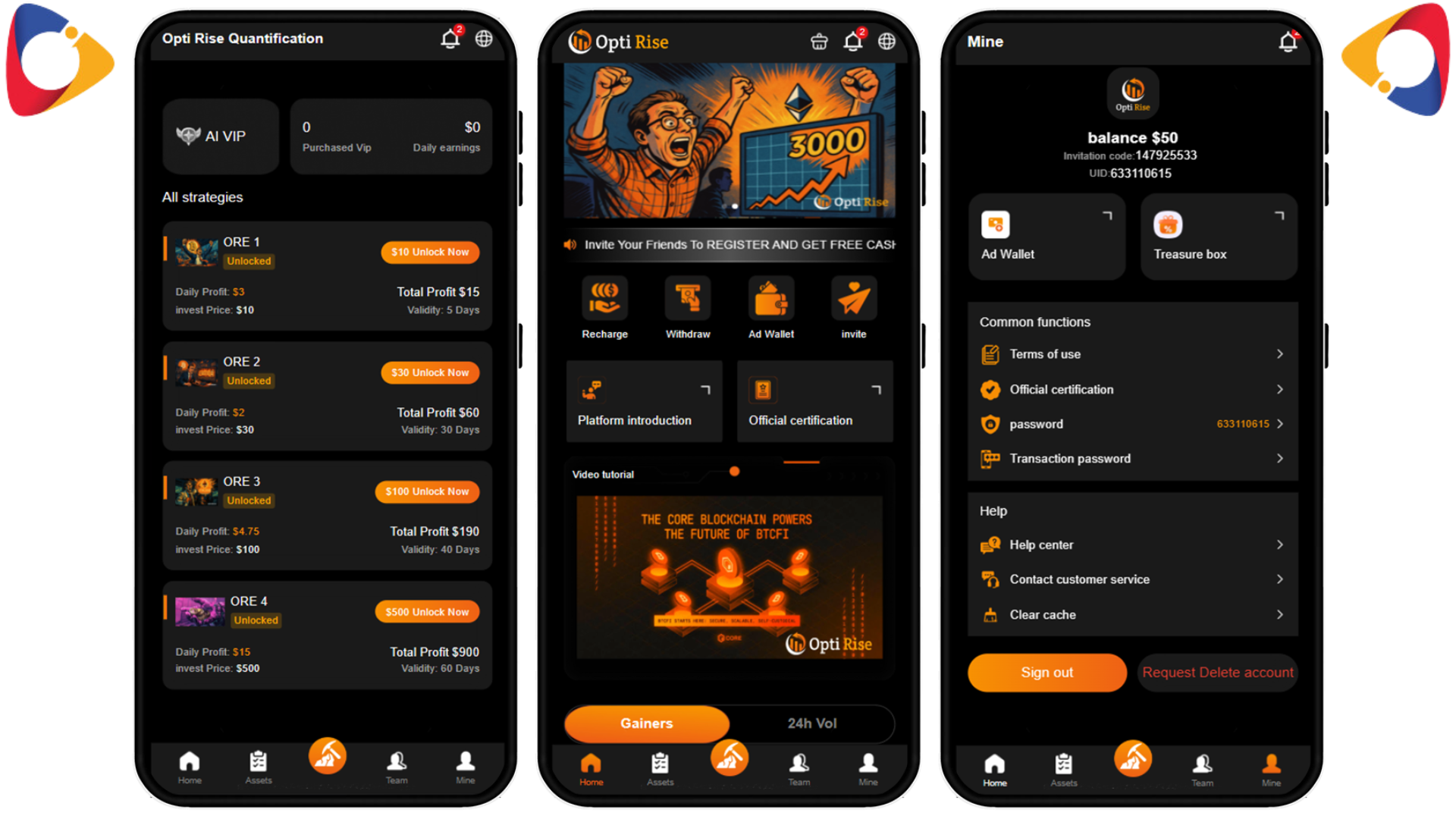 Hyip OPTIRISE MINING INVEST Php Script