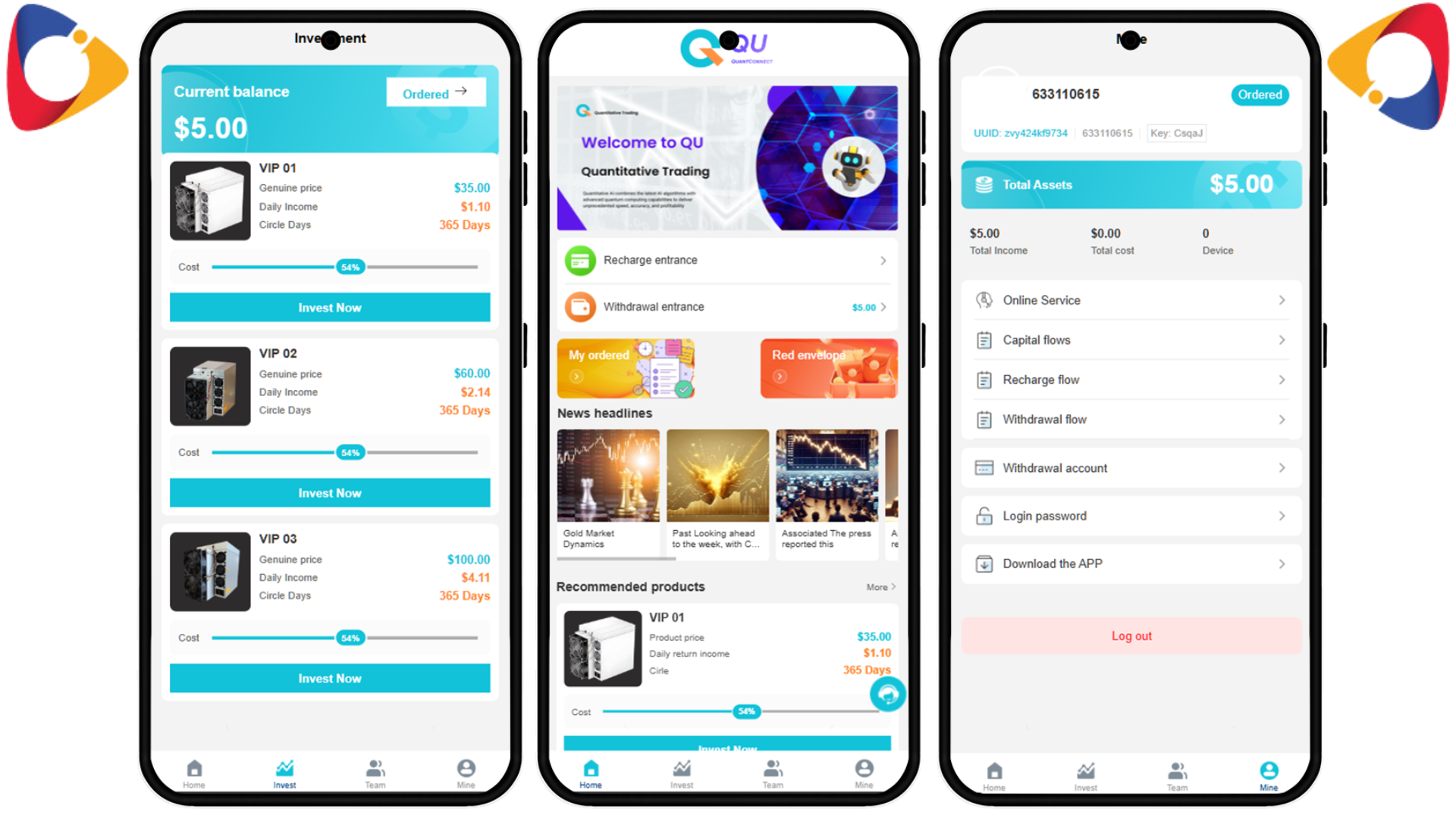 Hyip QU MINER PRO Php Script