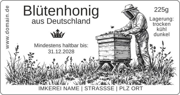 Standardetikett Motiv "Imker" 225g