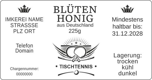 Standardetikett "Tischtennis"