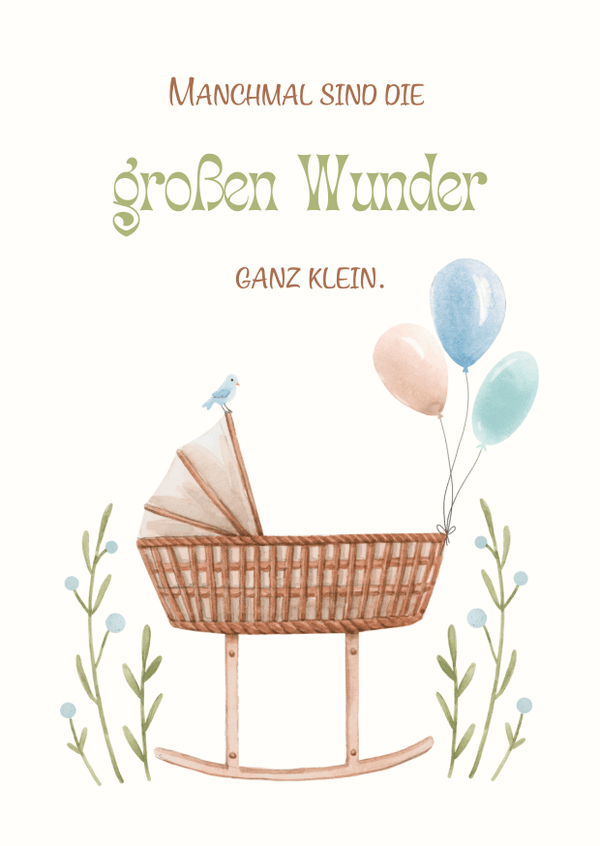 Postkarte Baby Großes Wunder (Junge)