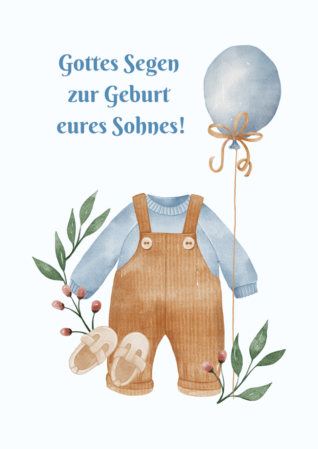 Postkarte Zur Geburt (Junge)