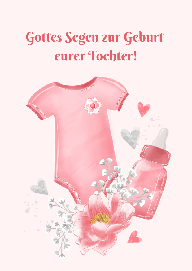 Postkarte Zur Geburt (Mädchen)