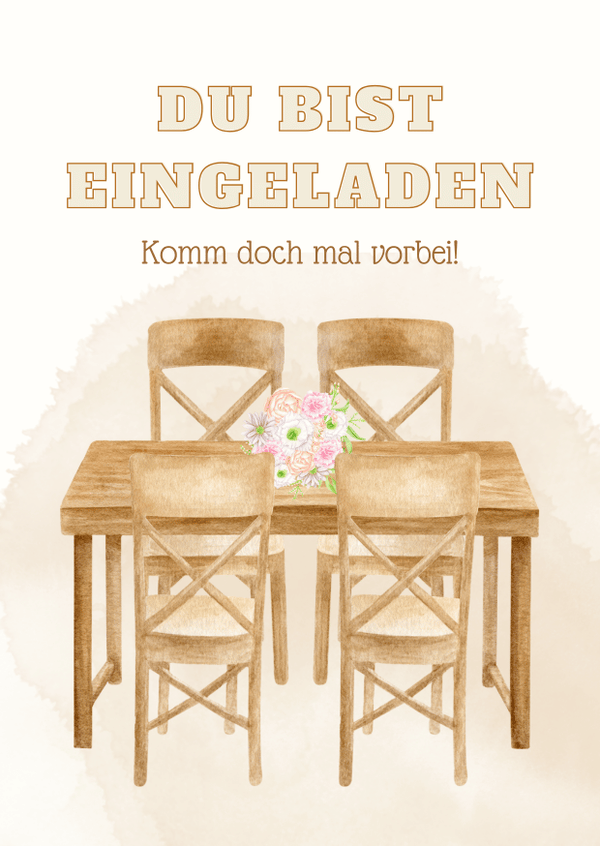 Postkarte Du bist eingeladen