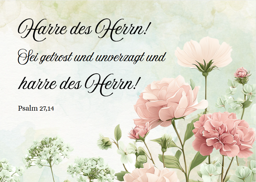 Postkarte Harre des Herrn