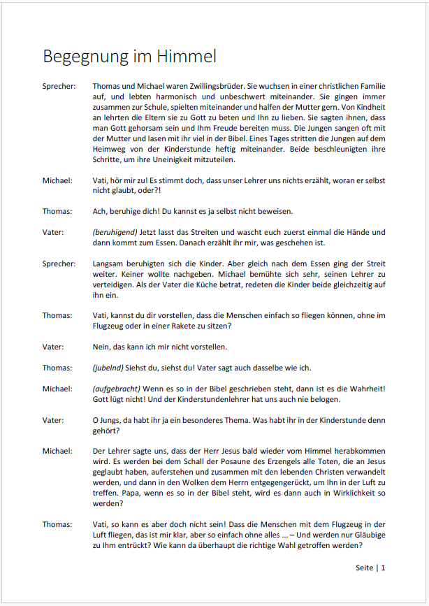 Anspiel - Begegnung im Himmel