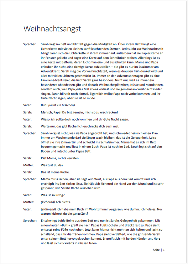 Anspiel - Weihnachtsangst