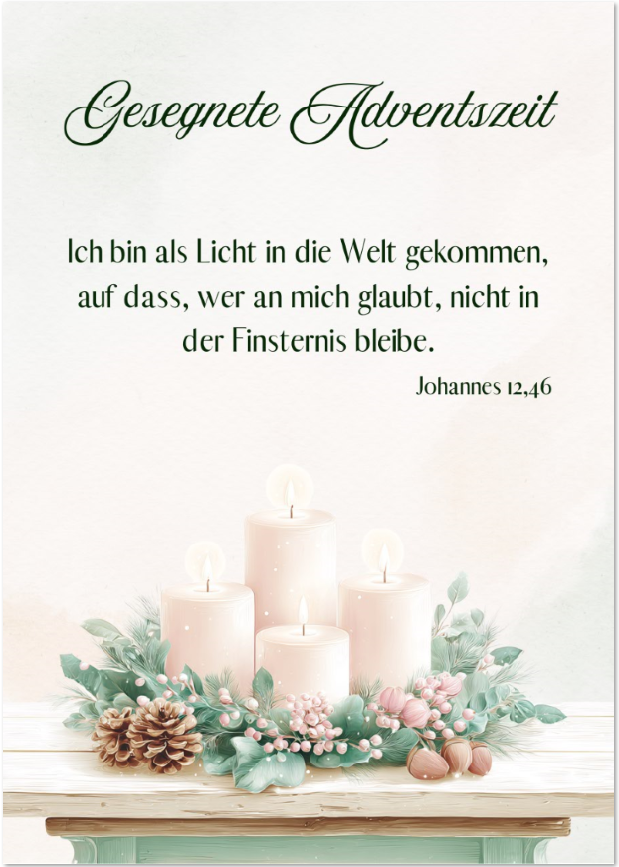 Postkarte Adventskranz