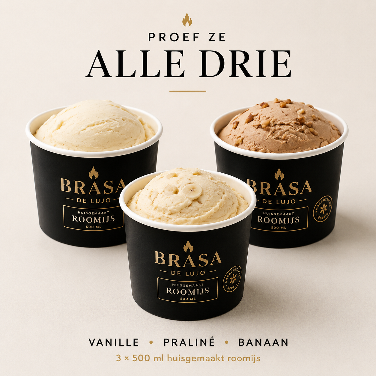 Roomijs Proef ze alle 3