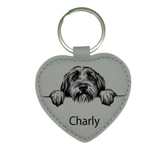 Hundemarke mit Gravur geräuschlos BEARDED COLLIE