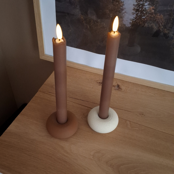 Led kaars | Mokka kleur | Noorderlichtjes