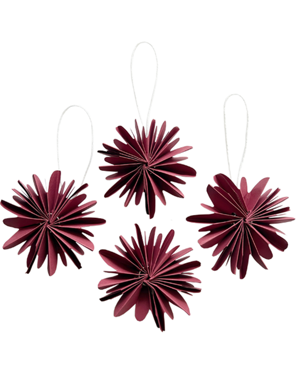Papieren kerstdecoratie | sneeuwvlok Burgundy | Hej Hygge