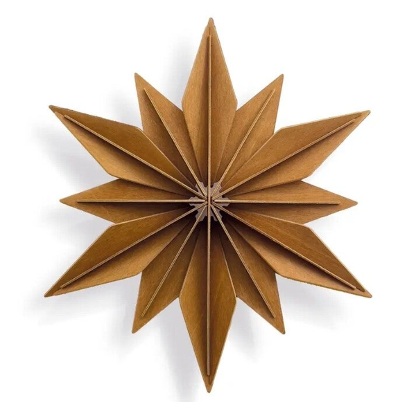 Houten kerstster 3D DIY | Lovi Finland decor ster 20cm | Cinnamon brown