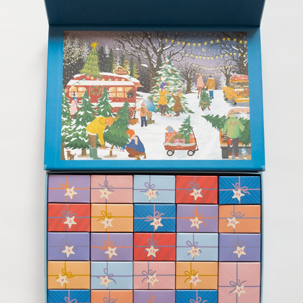 Adventkalender puzzel | Kerst kerstbomenmarkt | Vissevasse