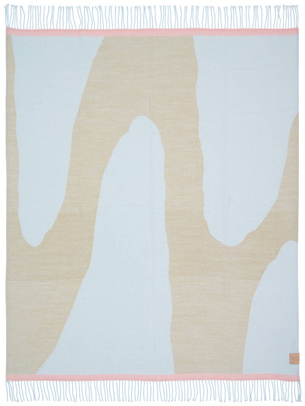 Mette Ditmer plaid | beige - pastelblauw | Hej Hygge