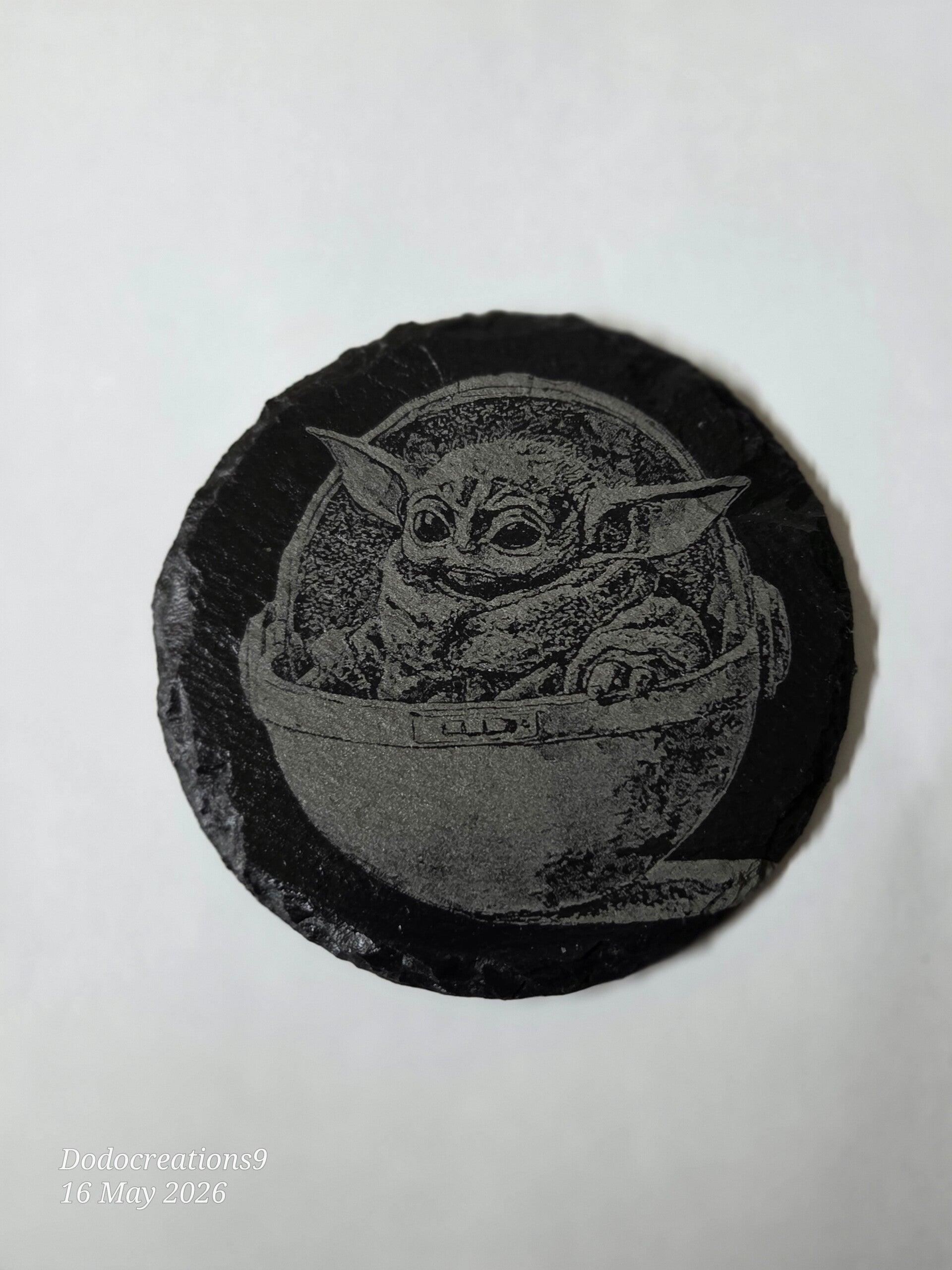 Round slate Character coaster