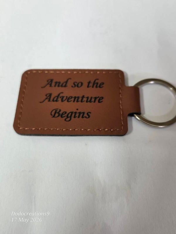 Faux Leather Keyring with motto