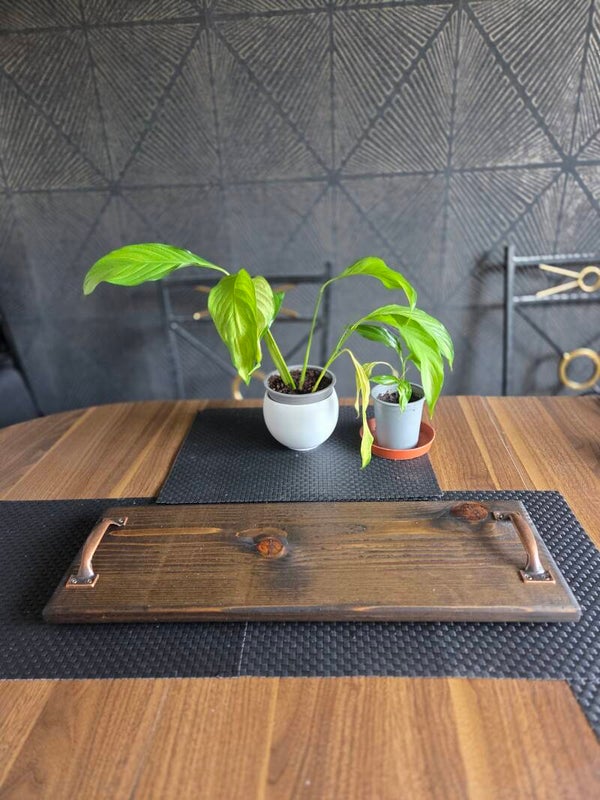 Rustic Wooden Cheese/Meat Platter Board with Handles & feet 55cm x 18cm x 2cm