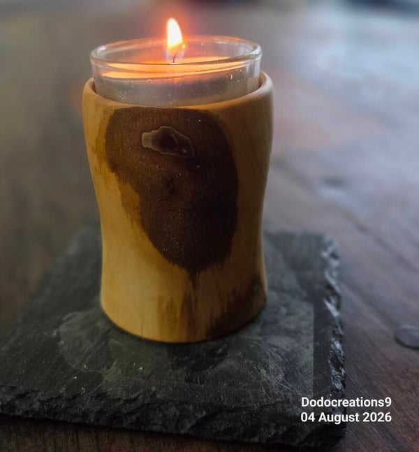 Hand turned candle holder