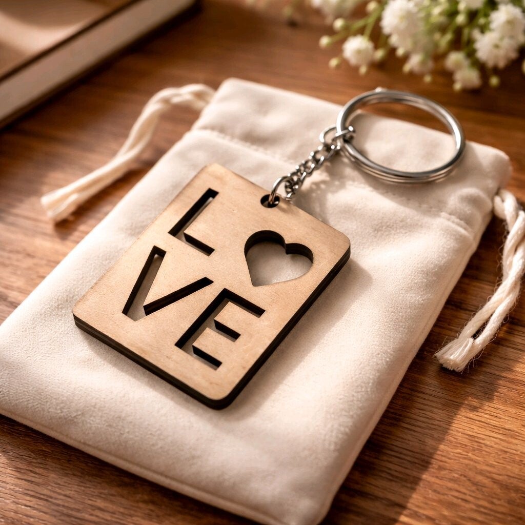 Porte-clés LOVE en bois