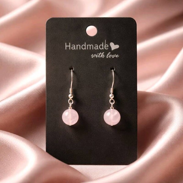 Boucles d'oreilles Quartz rose