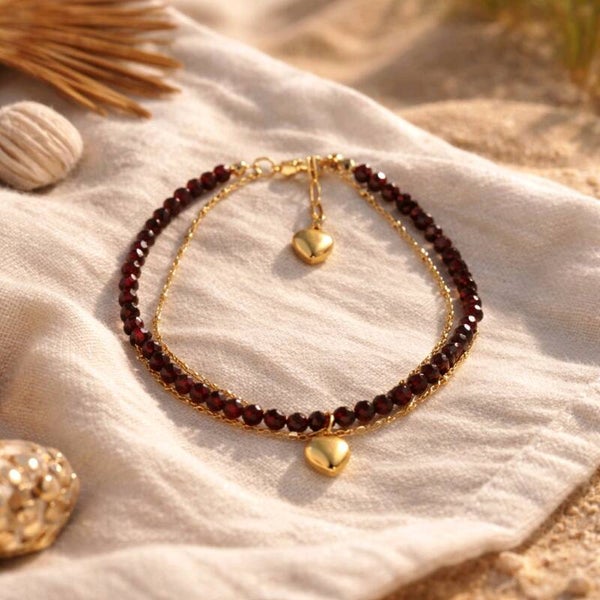 Bracelets cheville en grenat