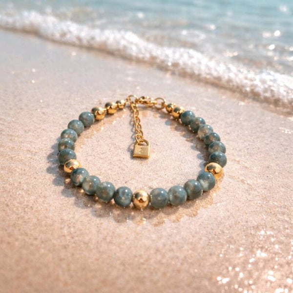 Bracelet en labradorite & acier inoxydable
