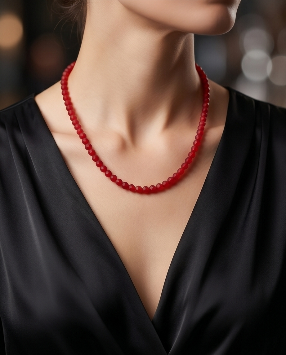 Collier ras de cou en verre