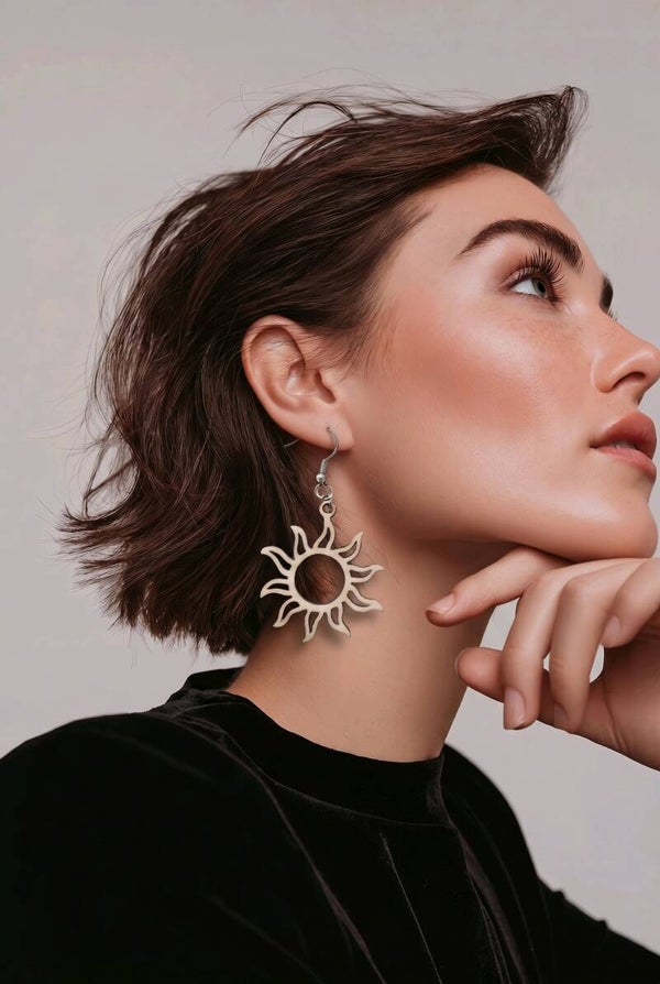 Le soleil aux oreilles & acier inoxydable