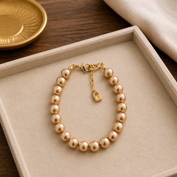 Bracelet Coquillages du Pacifique doré nacré & Acier Inoxydable