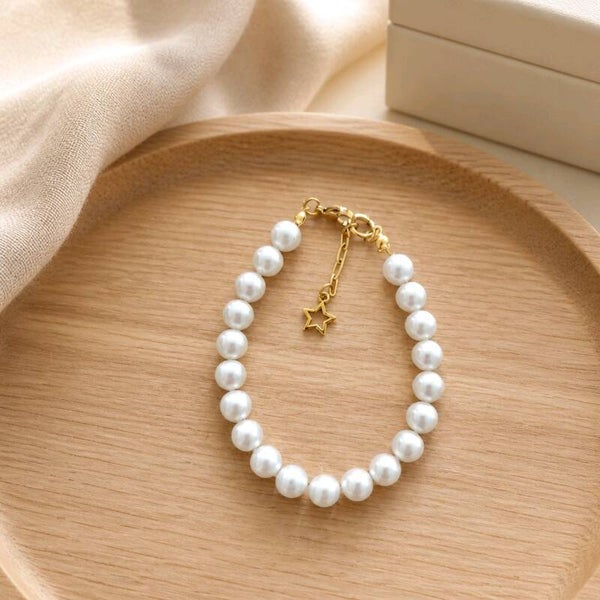 Bracelet Coquillages du Pacifique Blanc Nacré & Acier Inoxydable