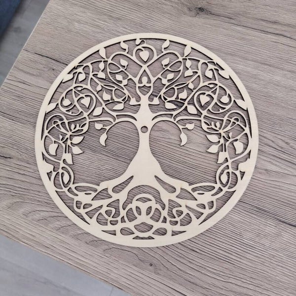 Arbre de vie en bois de tilleul 20 x 20 cm