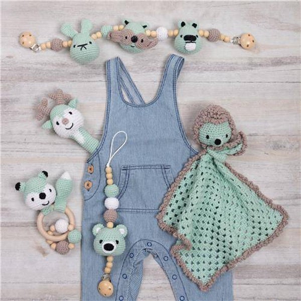 Dendennis Little Woodland Adventures Haakpakket Baby speeltjes mint groen