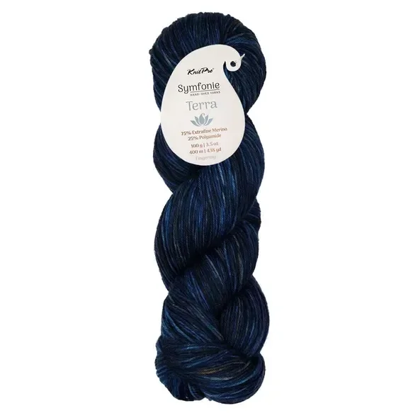 Handgeverfd garen Symfonie Terra Variegated 1x100 gram 93 Deep Sea