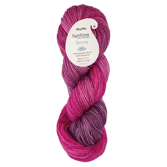 Handgeverfd garen Symfonie Terra variegated 1x100g -20 Autumn Rose