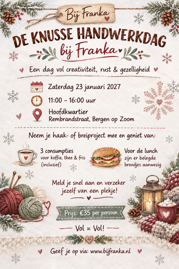 De knusse handwerkdag Bij Franka wintereditie