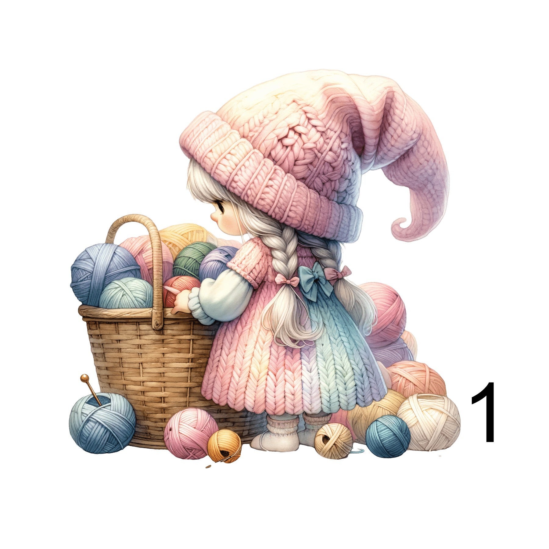 Project Bag wit/ecru of zwart met opdruk meisje 1