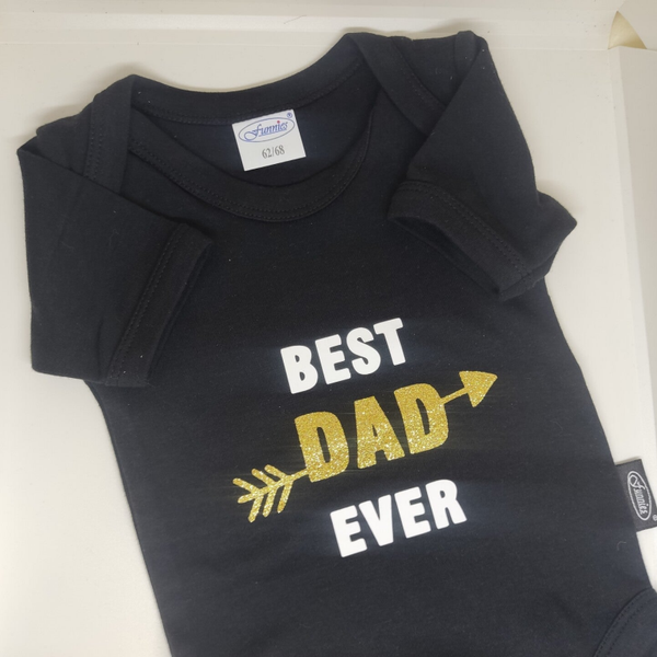 Romper zwart met opdruk Best Dad ever 62/68