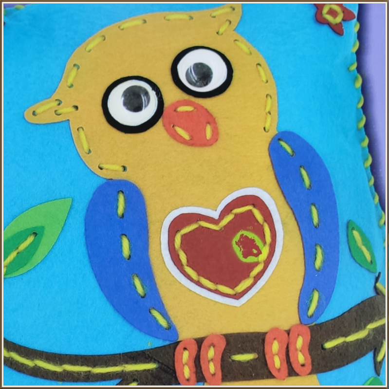 kinderfeest kussen maken van vilt uil