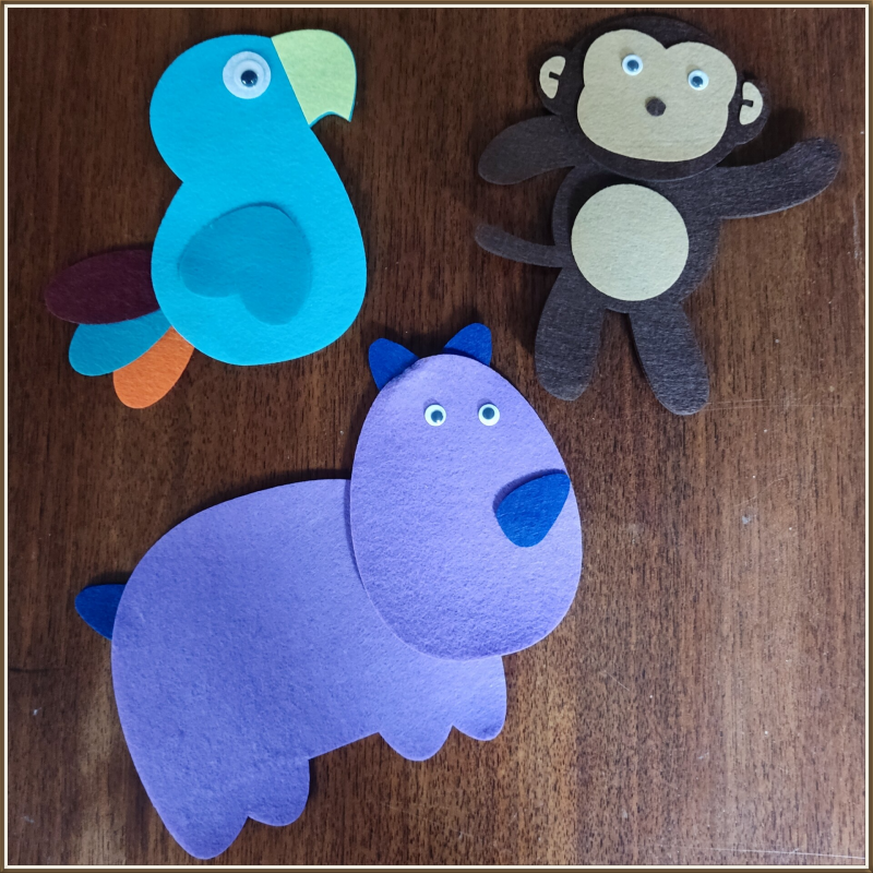 kinderfeest dierenfiguurtjes maken van vilt