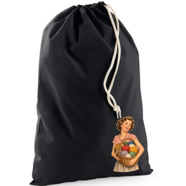 Bij Franka Project Bag vintage 25x30 cm vrouw met wolmand