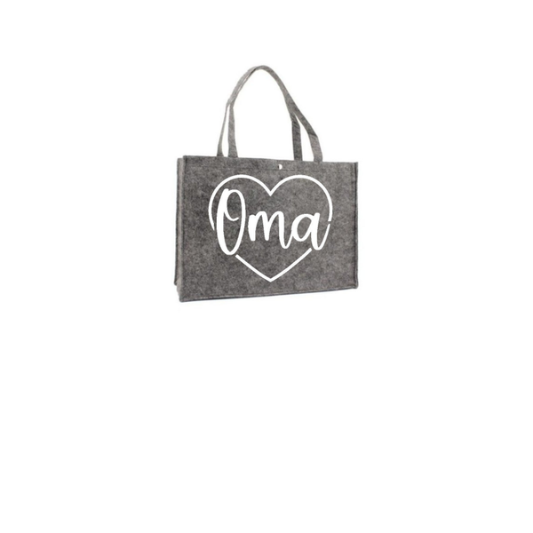 Vilten tas klein met eigen opdruk/tekst/ of vaste opdruk/tekst