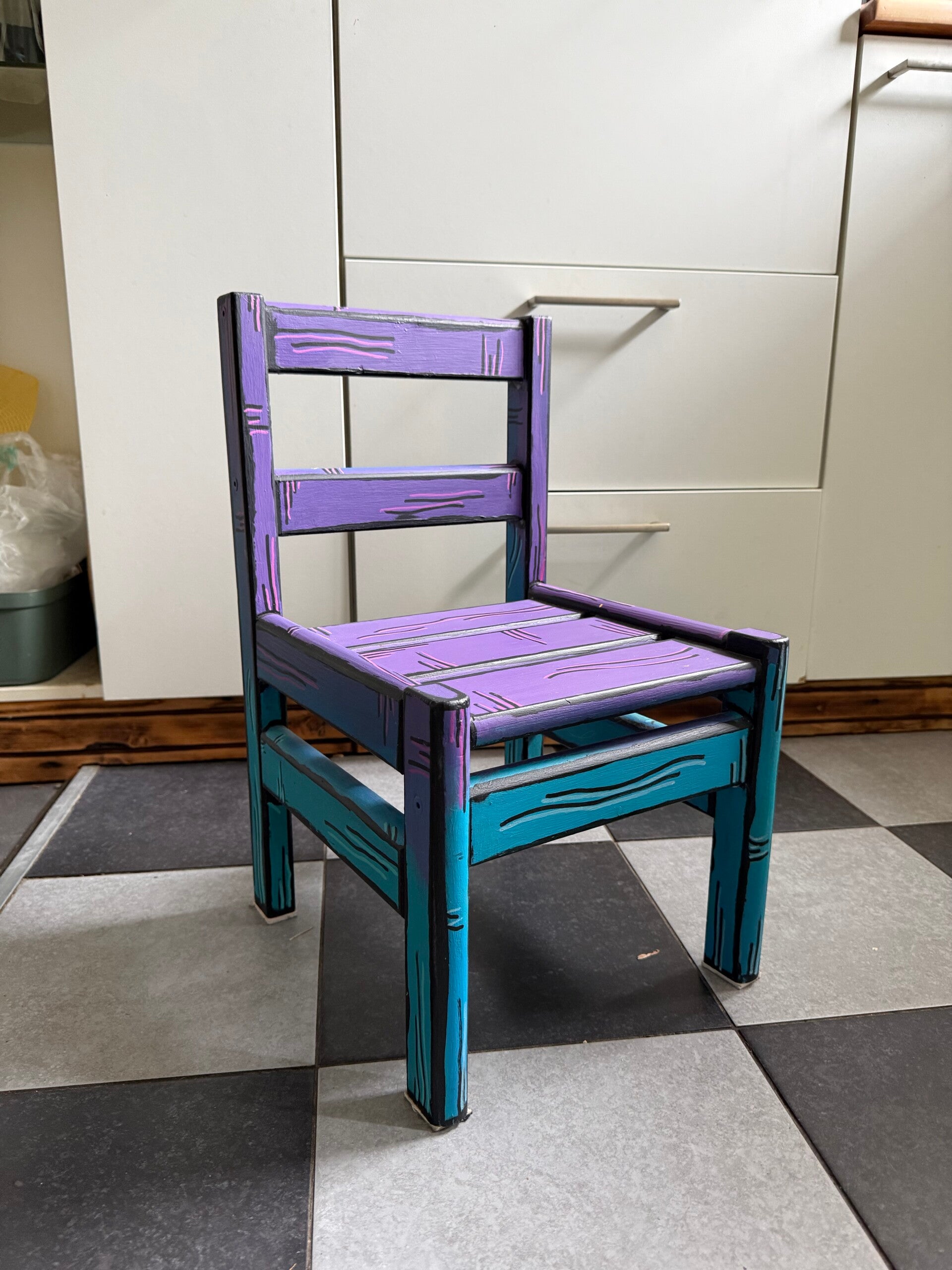 Kinderstoeltje paars/blauw