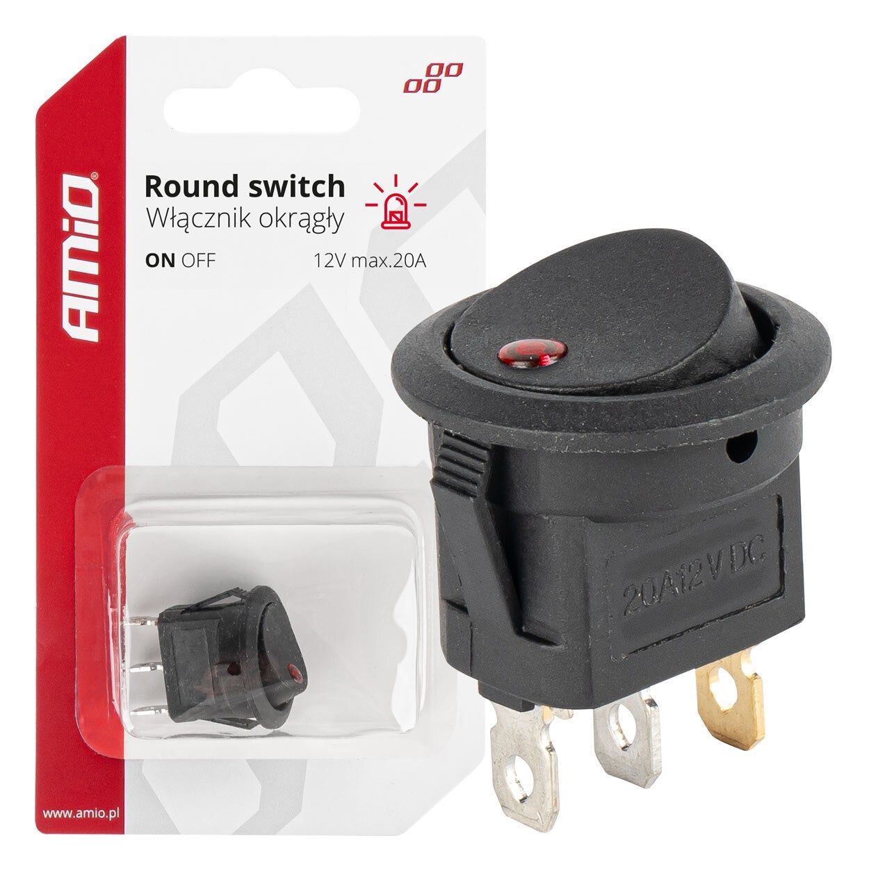 Round switch with LED light