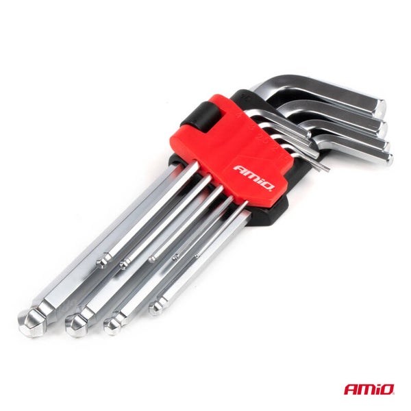 Inbus / Allen wrenches CRV 9 pcs AMIO-04302