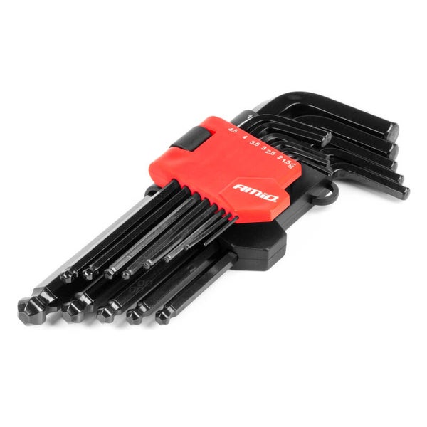 Inbus CRV black Allen wrenches 13 pcs AMIO-04304