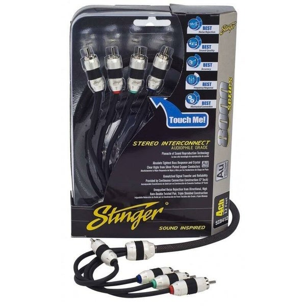 Stinger 8000 4 Ch RCA cable ( 12ft/ 3.7M ) Audiophile Grade SI8412