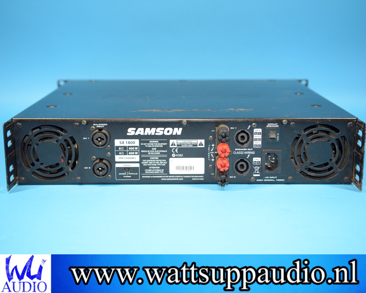 Samson SX1800 2 x 600W RMS Professional amplifier | Wattsuppaudio Samson SX1800 2 x 600W RMS Professional amplifier | Wattsuppaudio