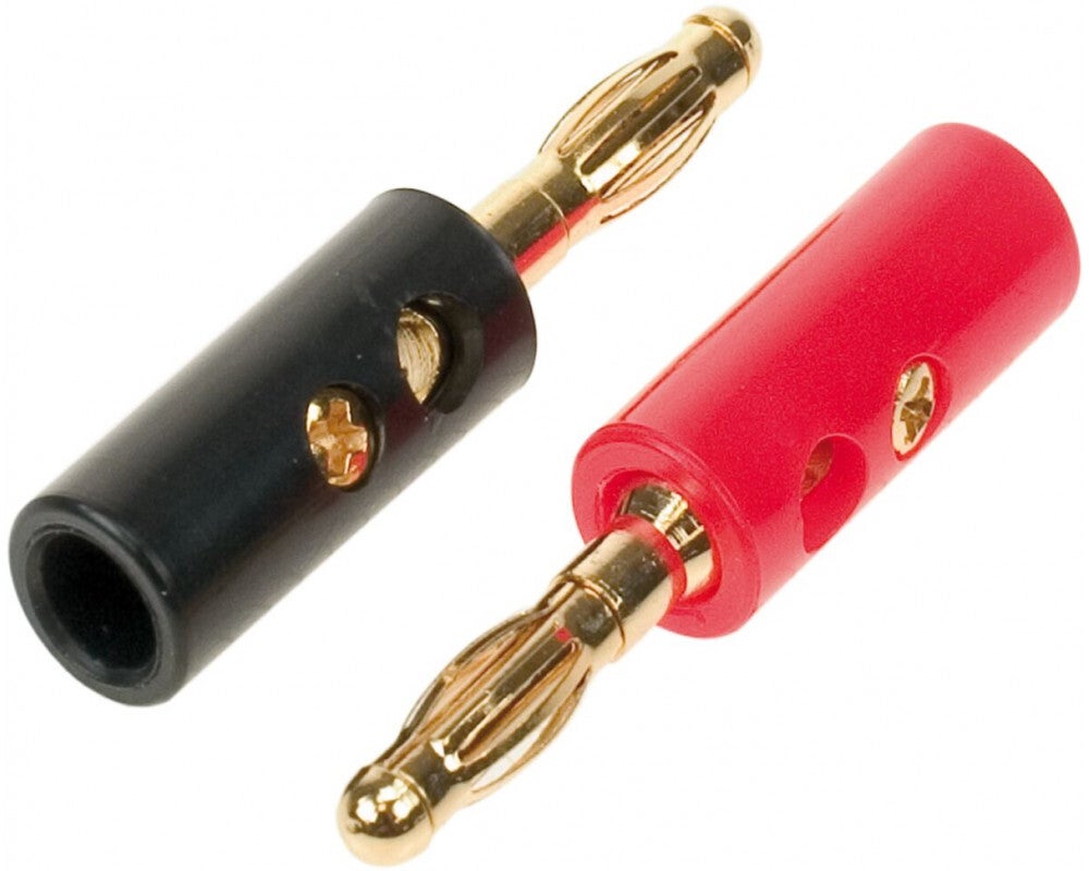 ACV  Single Banana plugs 1x red / 1 x black > 10mm²